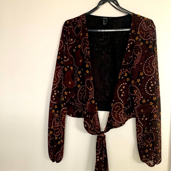 Forever 21 Womens size US L/G brown, black and yellow Boho Top - Picture 1 of 2